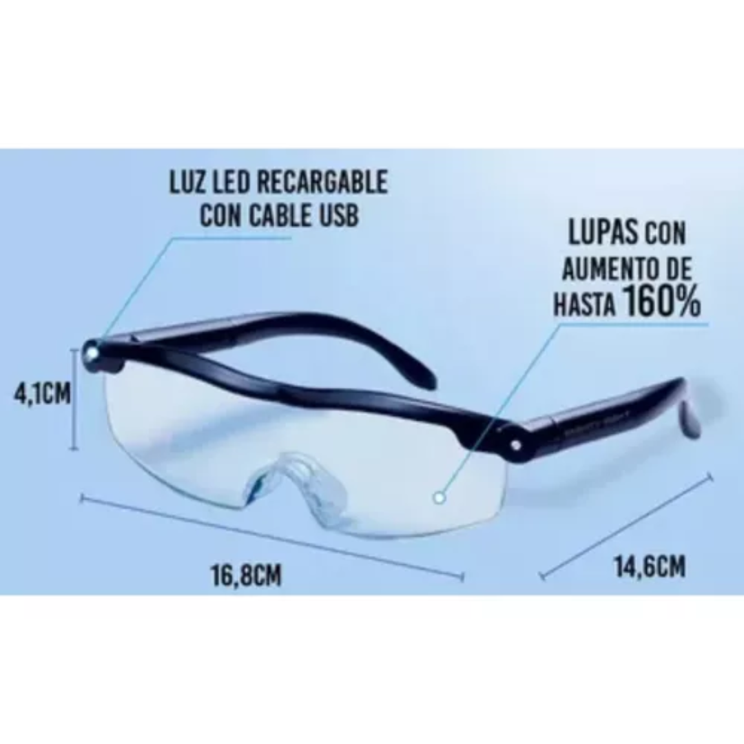 Miniatura 2 de Lupa Tipo Gafas De Trabajo Con Luz